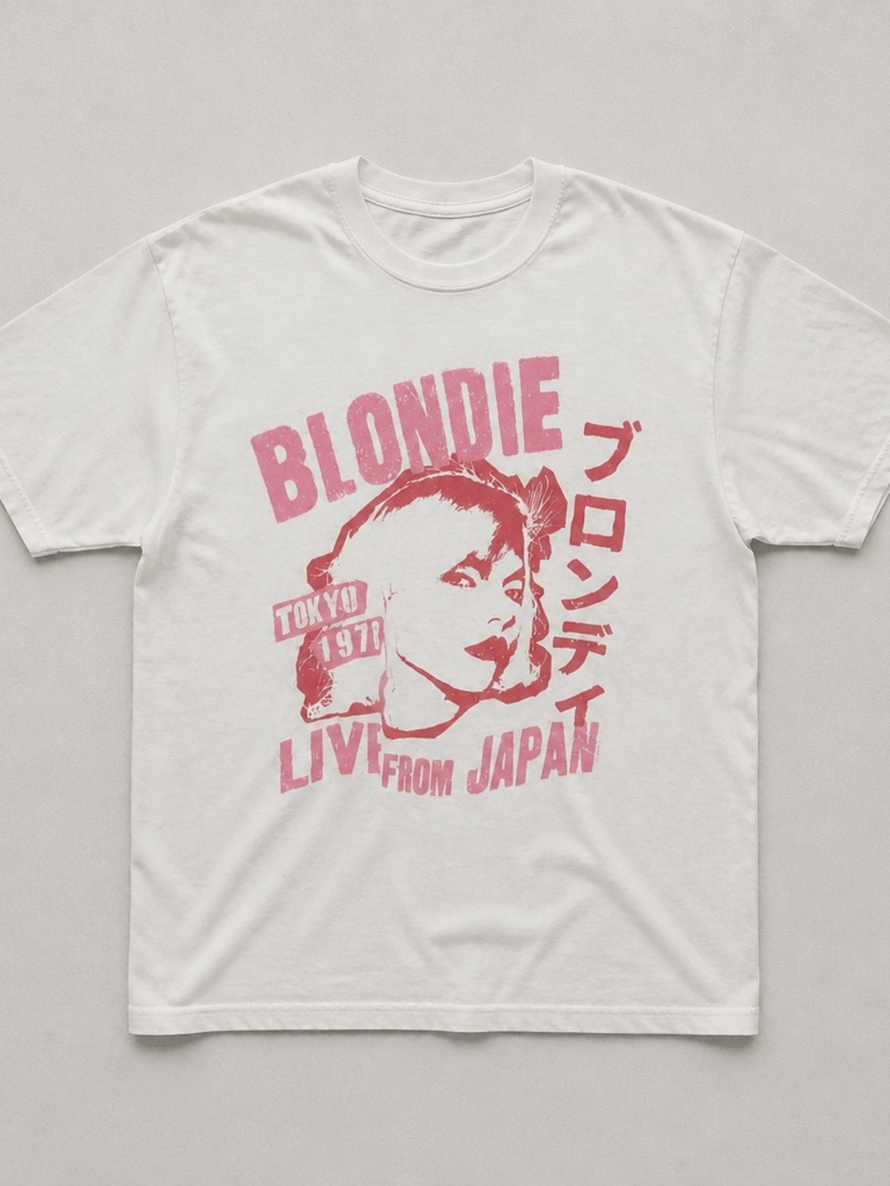 Blondie Tokyo 1978 Live From Japan Graphic Tee - White & Pink XL
